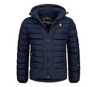 Geographical Norway Giacca invernale parka trapuntata con cappuccio, parka outdoor trapuntata, blu navy, S