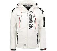 Geographical Norway Giacca softshell da uomo, impermeabile, antivento, traspirante, con cappuccio, bianco, 7XL-8XL