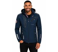 Geographical Norway Giacca Softshell Uomo Royaudb Dsitribrands Production Impermeabile Antivento con Cappuccio per Outdoor Trekking Sci Autunno Inverno Primavera Resistente e Comoda (Blu Nero XL)