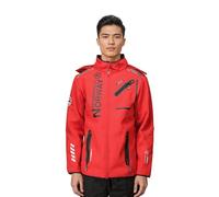 Geographical Norway Giacca Softshell Uomo Royaudb Dsitribrands Production Impermeabile Antivento con Cappuccio per Outdoor Trekking Sci Autunno Inverno Primavera Resistente e Comoda (Rosso Nero S)