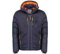 Geographical Norway - Giacca trapuntata da uomo invernale con cappuccio, giacca calda, imbottita, taglie S-7XL, per attività outdoor, sci, snowboard, per inverno/autunno, IMS Production, blu navy, 5XL