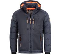 Geographical Norway Giacca trapuntata da uomo invernale con cappuccio - Giacca imbottita calda da uomo S-7XL Outdoor SKI Snowboard Giacca con cappuccio per inverno/autunno - IMS Production, blu scuro,