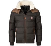 Geographical Norway Giacca trapuntata invernale da uomo, foderata, calda giacca da snowboard per l'inverno e l'autunno in bundle con UD Beanie, Abram nero, S