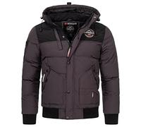 Geographical Norway Giacca Volva Men Giubbotto Piumino Manica Lunga con Cappuccio Uomo WQ006H/GN (Grigio, l)