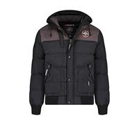 Geographical Norway Giacca Volva Men Giubbotto Piumino Manica Lunga con Cappuccio Uomo WQ006H/GN (Nero, s)