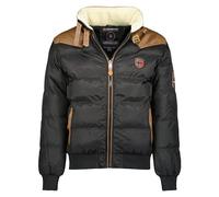 Geographical Norway - Giaccone invernale da uomo, modello Abraham, collezione inverno 2017/2018, bomber con collo in pelliccia, giacca a vento imbottita, per attività all’aperto (Nero, XL)