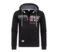 Geographical Norway GISLAND Men - Felpa Lunghe con Cappuccio Uomo - Incappucciati Shirt Resistenza Uomo - Grandi Maniche Caldo Pullover Uomini Casual Fisico Adatto Nero M