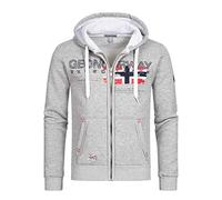 Geographical Norway GISLAND Men - Felpa Lunghe con Cappuccio Uomo - Incappucciati Shirt Resistenza Uomo - Grandi Maniche Caldo Pullover Uomini Casual Fisico Adatto Grigio XL