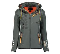 Geographical Norway Giubbotto Softshell Reine con Cappuccio Full Zip Antivento Grigio/Arancione Donna