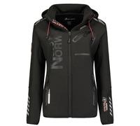 Geographical Norway Giubbotto Softshell Reine con Cappuccio Full Zip Antivento Nero Donna