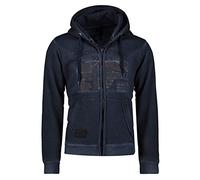 GEO NORWAY GOTZ Men - Felpa con Zip da Uomo - Felpa in Cotone da Uomo - Felpa con Cappuccio Giacca A Manica Lunga - Felpa con Cappuccio Sport Casual Tasche Tessuto Traspirante Marina - L