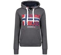 Geographical Norway Gpalm Lady - Felpa Cappuccio Zip E Tasche Donna - Felpa A Manica Lunga Calda - Giacca Cappuccio - Abito Ideale Primavera Estate Autunno Inverno (Grigio Scuro L-Taglia 3)