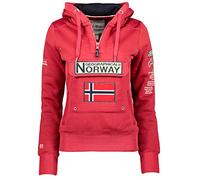 Geographical Norway Gymclass Lady - Felpa Donna Zip Hoodie Tasche - Pile Donna Maglione Manica Lunga Giacca Cappuccio - Abito Ideale Primavera Estate Autunno Inverno Stagione (Granato S)