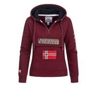 Geographical Norway Gymclass Lady - Felpa Donna Zip Hoodie Tasche - Pile Donna Maglione Manica Lunga Giacca Cappuccio - Abito Ideale Primavera Estate Autunno Inverno Stagione (Bordeaux XL)