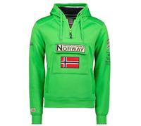 Geographical Norway GYMCLASS Men - Felpa Lunghe con Cappuccio Uomo - Incappucciati Shirt Resistenza Uomo - Grandi Maniche Caldo Pullover Uomini Casual (Verde Fluorescente M)