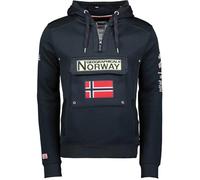 Geographical Norway GYMCLASS - Felpa con cappuccio e tasca a marsupio da uomo, con logo della marca e maniche lunghe, Blu navy, XXL