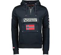 Geographical Norway GYMCLASS Men - Felpa Lunghe con Cappuccio Uomo - Incappucciati Shirt Resistenza Uomo - Grandi Maniche Caldo Pullover Uomini Casual (Marine XXL)