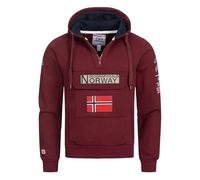 Geographical Norway Gymclass Men - Felpa Uomo con Cappuccio Tasca A Canguro Zip - Felpe Pullover Hoody Neve A Maniche Lunghe - Abito Ideale Primavera Estate Autunno Inverno (Bordeaux XL)