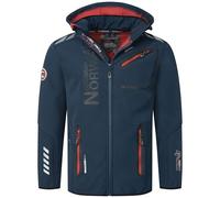Geographical Norway IMS Production - Giacca softshell da uomo, per autunno, inverno, attività all'aria aperta, pioggia, Navy / Red, M