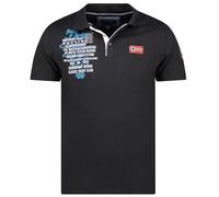 Geographical Norway Kancre Men - Polo Classica Uomo - Cotone A Maniche Corte Casual Button Down Polo Shirt Tops Regular Classic - Abito Ideale Primavera-Estate (Nero M)