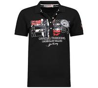 Geographical Norway Kerry Lady - Polo Classica Donna - Cotone A Maniche Corte Casual Button Down Polo Shirt Tops Regular Classic - Abito Ideale Primavera Estate (Nero M-Taglia 2)