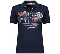 Geographical Norway Kerry Lady - Polo Classica Donna - Cotone A Maniche Corte Casual Button Down Polo Shirt Tops Regular Classic - Abito Ideale Primavera Estate (Marino XL-Taglia 4)