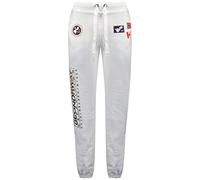 Geographical Norway Madock Men - Pantaloni Jogging Stampati in Stile Casual - Abbigliamento Sportivo di qualità Confortevole - Pantaloni da Ginnastica Casual Cotone da Uomo (Bianco L)
