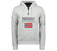 Geographical Norway Felpa manica lunga Gymclass Uomo 35% Poliestere, 65% Cotone Grigio Chiaro S