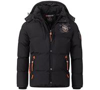 Geographical Norway Giacca trapuntata invernale da uomo - Anorak caldo foderato - Giacca da esterno per sci e snowboard per inverno/autunno in bundle con UD Beanie, S