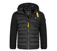 Geographical Norway Men's Winter Jacket Parka Quilted Jacket Hood Softshell Quilted, black, L