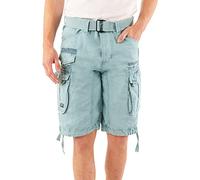 Geographical Norway PANORAMIQUE Men - Bermuda Cotone Casual Shorts - Bermuda Sportivi da Uomo Short - Bermuda Chino Traspiranti - Pantaloncini Corti con Cintura vestibilità Normale Blu Cielo L