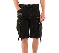 Geographical Norway Panoramique Men - Bermuda Cotone Casual Shorts - Bermuda Sportivi Da Uomo Short - Bermuda Chino Traspiranti - Pantaloncini Corti Con Cintura Vestibilità Normale (Nero 3XL)