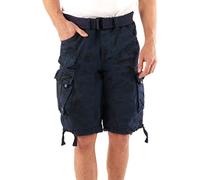 Geographical Norway Panoramique Men - Bermuda Cotone Casual Shorts - Bermuda Sportivi Da Uomo Short - Bermuda Chino Traspiranti - Pantaloncini Corti Con Cintura Vestibilità (CAMO Blu Marino XL)