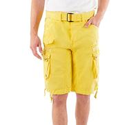Geographical Norway PANORAMIQUE MEN - Bermuda Cotone Casual Shorts - Bermuda Sportivi Da Uomo Short - Bermuda Chino Traspiranti - Pantaloncini Corti Con Cintura Vestibilità Normale GIALLO L