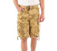 Geographical Norway Panoramique Men - Bermuda Cotone Casual Shorts - Bermuda Sportivi Da Uomo Short - Bermuda Chino Traspiranti - Pantaloncini Corti Con Cintura Vestibilità Normale (CAMO Beige XL)