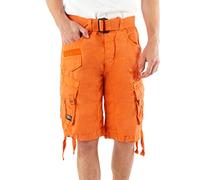 Geographical Norway PANORAMIQUE MEN - Bermuda Cotone Casual Shorts - Bermuda Sportivi Da Uomo Short - Bermuda Chino Traspiranti - Pantaloncini Corti Con Cintura Vestibilità Normale ARANCIONE L
