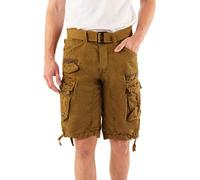 Geographical Norway Panoramique Men - Bermuda Cotone Casual Shorts - Bermuda Sportivi Da Uomo Short - Bermuda Chino Traspiranti - Pantaloncini Corti Con Cintura Vestibilità Normale (Khaki L)