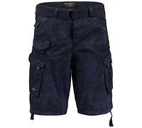 Geographical Norway - Pantaloncini cargo/Bermuda stile cacciatore con cintura e bandana UD blu navy M