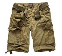 Geographical Norway - Pantaloncini cargo/Bermuda stile cacciatore con cintura e bandana UD mastice XXXXL