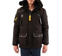 Geographical Norway Parka Acore - Giacca Invernale da Uomo con Cappuccio Foderato Nero L