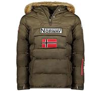 Geographical Norway - Parka con passamontagna caldo, da uomo, impermeabile, con cappuccio in pelliccia spessa, per esterni, giacca calda da vento, invernale, fodera esterna da uomo (Khaki XL)