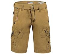 Geographical Norway Peanut Men - Bermuda Cotone Casual Shorts - Bermuda Sportivi da Uomo Short - Bermuda Chino Traspiranti - Pantaloncini Corti con Cintura vestibilità Normale (Khaki, S)