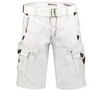 Geographical Norway Peanut Men - Bermuda Cotone Casual Shorts - Bermuda Sportivi da Uomo Short - Bermuda Chino Traspiranti - Pantaloncini Corti con Cintura vestibilità Normale Bianco 3XL