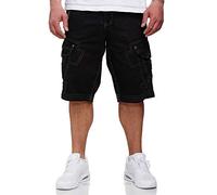 Geographical Norway Peanut Men - Bermuda Cotone Casual Shorts - Bermuda Sportivi da Uomo Short - Bermuda Chino Traspiranti - Pantaloncini Corti con Cintura vestibilità Normale Nero M