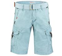 Geographical Norway Peanut Men - Bermuda Cotone Casual Shorts - Bermuda Sportivi da Uomo Short - Bermuda Chino Traspiranti - Pantaloncini Corti con Cintura vestibilità Normale Blu Cielo XXL