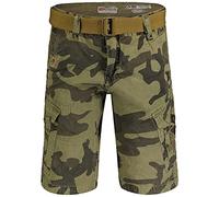 Geographical Norway Peanut Men - Bermuda Cotone Casual Shorts - Bermuda Sportivi da Uomo Short - Bermuda Chino Traspiranti - Pantaloncini Corti con Cintura vestibilità Normale Camo Kaki XL