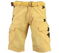 Geographical Norway Peanut Men - Bermuda Cotone Casual Shorts - Bermuda Sportivi da Uomo Short - Bermuda Chino Traspiranti - Pantaloncini Corti con Cintura vestibilità Normale Giallo XL