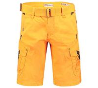Geographical Norway Peanut Men - Bermuda Cotone Casual Shorts - Bermuda Sportivi da Uomo Short - Bermuda Chino Traspiranti - Pantaloncini Corti con Cintura vestibilità Normale Arancione L