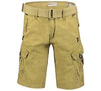 Geographical Norway Peanut Men - Bermuda Cotone Casual Shorts - Bermuda Sportivi da Uomo Short - Bermuda Chino Traspiranti - Pantaloncini Corti con Cintura vestibilità Normale Mastic XXL