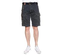 Geographical Norway Perle Pantaloni corti cargo da uomo, con cintura Black XX-Large